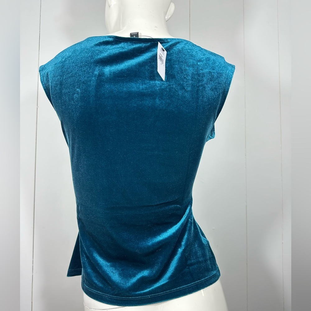 NWT Banana Republic Women’s Sz S Green Velvet Tank Sleeveless Top Tunic - Picture 3 of 6
